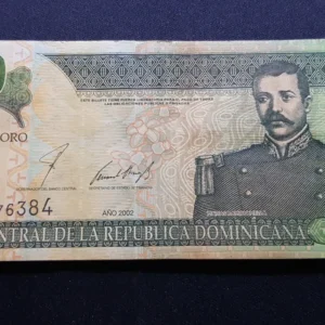 Bancnotă 10 Pesos Oro 2002, REP. DOMINICANĂ, FI