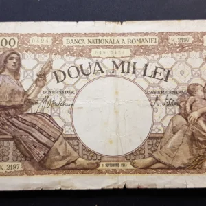 Bancnotă 2.000 Lei 1943, ROMÂNIA, VG