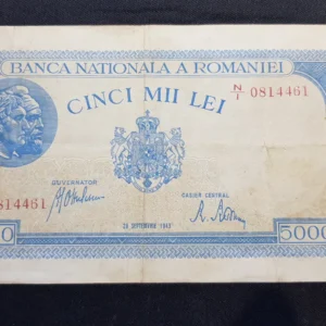Bancnotă 5.000 Lei 1943, ROMÂNIA, VG