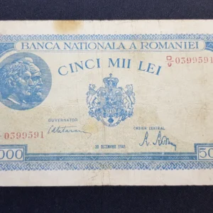 Bancnotă 5.000 Lei 1945, ROMÂNIA, VG