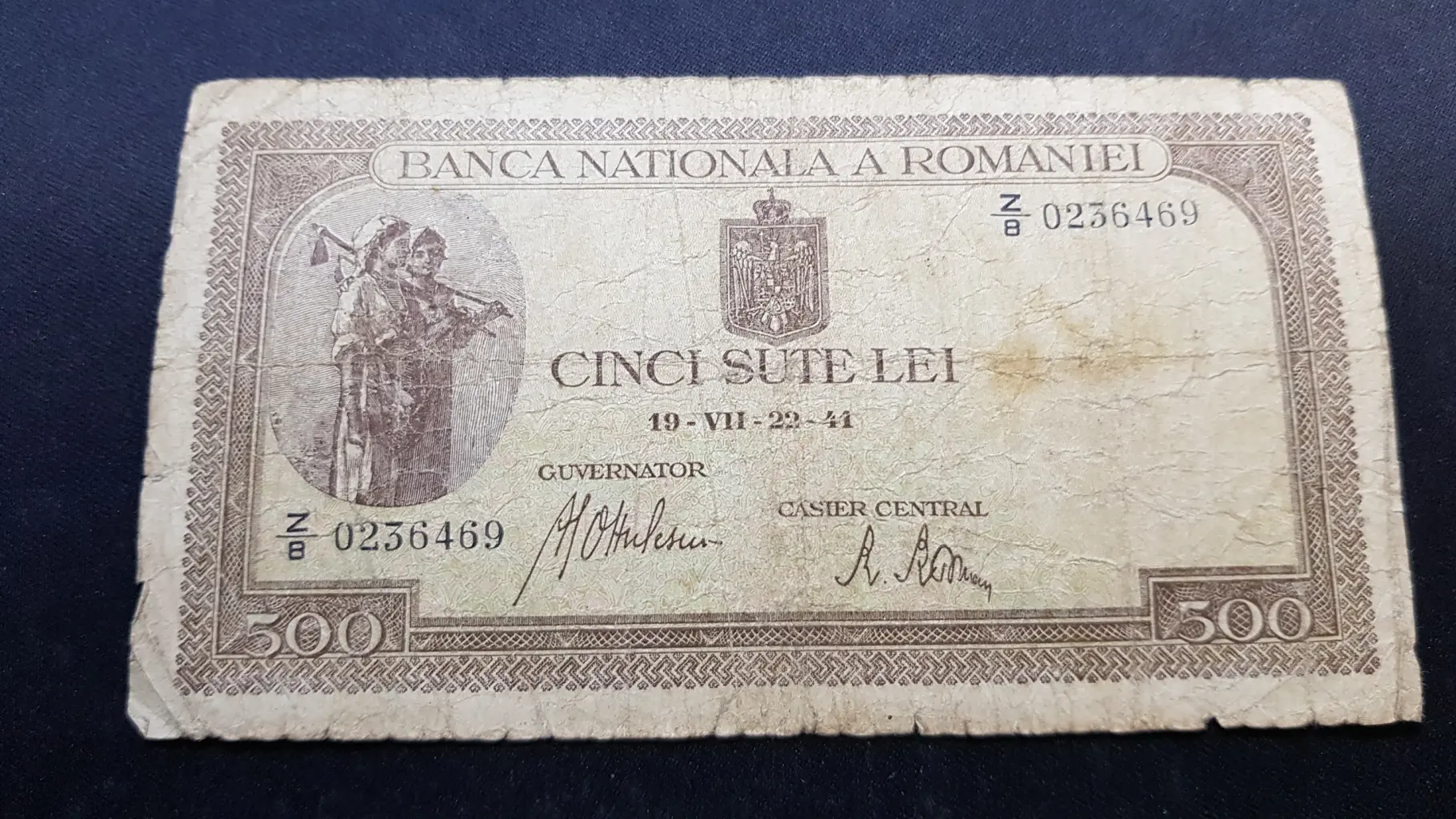 Bancnotă 500 Lei 1941, ROMÂNIA, G