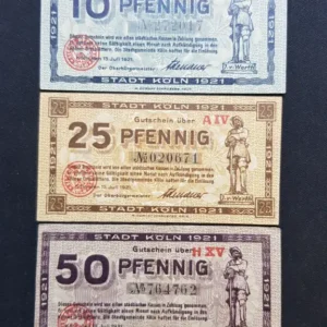 Lot 3 Notgeld Koln, 1921, GERMANIA
