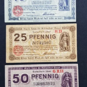 Lot 3 Notgeld Koln, 1920, GERMANIA