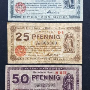 Lot 3 Notgeld Koln, 1920, GERMANIA