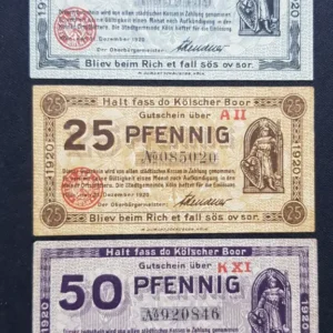 Lot 3 Notgeld Koln, 1920, GERMANIA