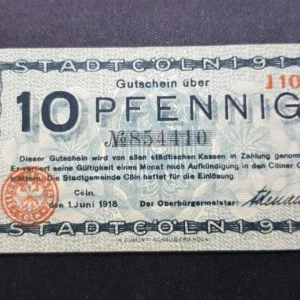 Notgeld 10 Pfennig 1917, GERMANIA-Coln, UNC