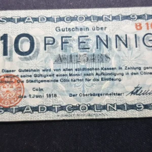 Notgeld 10 Pfennig 1917, GERMANIA-Coln, XF
