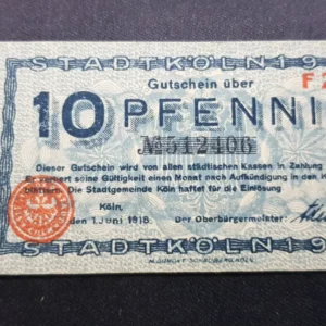 Notgeld 10 Pfennig 1917, GERMANIA-Koln, UNC