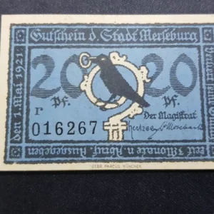 Notgeld 20 Pfennig 1921, GERMANIA-Merseburg, UNC