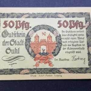 Notgeld 50 Pfennig 1921, GERMANIA-Suhl, UNC