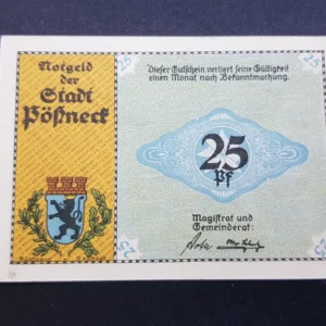 Notgeld 25 Pfennig 1921, GERMANIA-Possneck, VF