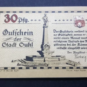 Notgeld 30 Pfennig 1922, GERMANIA-Suhl, XF